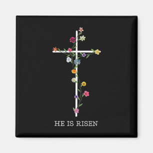 He Is Risen Wildflower Happy Easter Jesus Christia Magnet