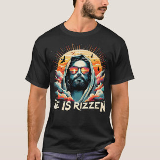 He Is Rizzen Christian Is Rizzen Retro Believe In T-Shirt
