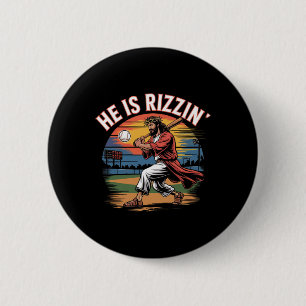 He Is Rizzen Easter Jesus Saves Shirt Religious Ch 6 Cm Round Badge