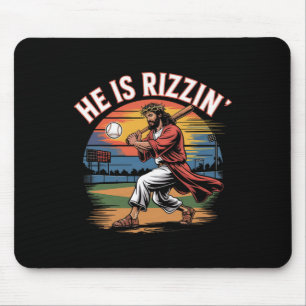He Is Rizzen Easter Jesus Saves Shirt Religious Ch Mouse Pad