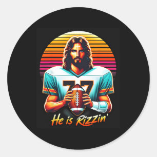 He Is Rizzen Easter Rug Classic Round Sticker