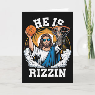 He Is Rizzen Funny Easter Sunday Sketll Meme  Card