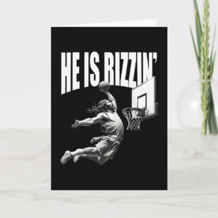 He Is Rizzen Jesus Easter Funny Christian Sketll  Card