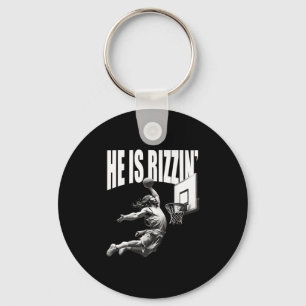 He Is Rizzen Jesus Easter Funny Christian Sketll Key Ring
