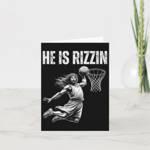 He Is Rizzin Bysketbyll Jesus Easter Christian Card