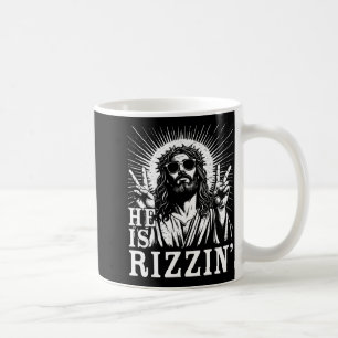 He Is Rizzin Christian Cross Jesus Bible Verse Hap Coffee Mug