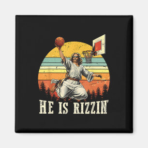 He Is Rizzin Easter Bysketll Christian  Magnet