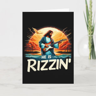 He Is Rizzin Easter Christian Jesus Vintage Jesus Card