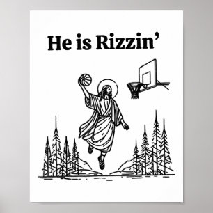 He Is Rizzin Easter Day Playing Basketball 1 Poster