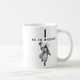 He Is Rizzin Easter Jesus Bysketbyll Christian Rel Coffee Mug