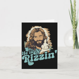 He is Rizzin Easter Shirt Funny Christian Humour Card