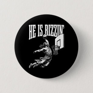 He Is Rizzin Fun Jesus Basketball Meme Tank Top  6 Cm Round Badge