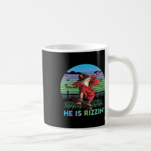 He Is Rizzin Funny Easter Day Jesus Riding Skatebo Coffee Mug