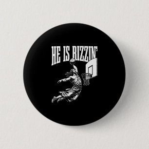 He Is Rizzin Funny Easter Rizz Meme Sketll 6 Cm Round Badge