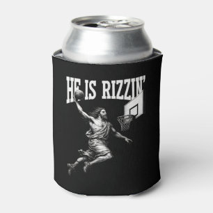 He Is Rizzin Funny Jesus Basketball Easter Day Can Cooler