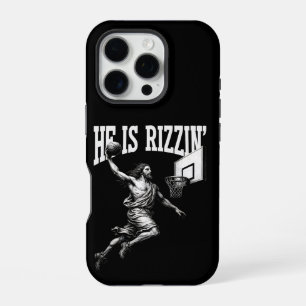 He Is Rizzin Funny Jesus Basketball Easter Day iPhone 16 Pro Case