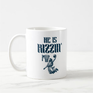 He Is Rizzin' Funny Jesus Basketball Meme Coffee Mug