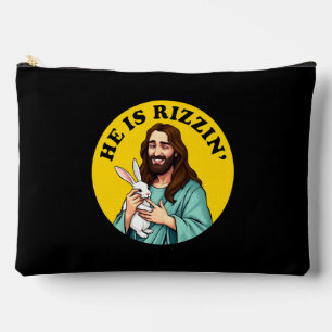 He Is Rizzin Funny Jesus Christian Easter Day Accessory Pouch