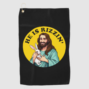 He Is Rizzin Funny Jesus Christian Easter Day Golf Towel