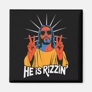 He Is Rizzin Funny Jesus Meme Christian Humor Rizz Magnet