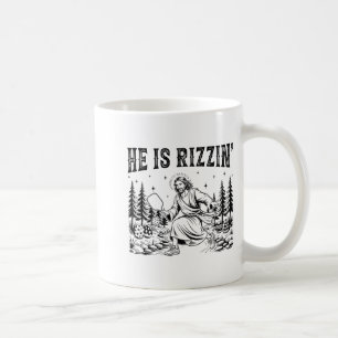 He is rizzin funny jesus pickleball christian coffee mug
