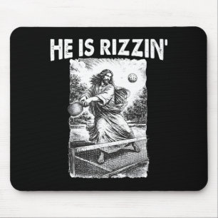 He Is Rizzin Funny Jesus Pickleball Meme Christian Mouse Pad