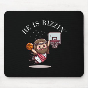 He Is Rizzin Funny Jesus Playing Sketll1 Mouse Pad