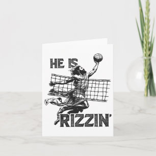 He Is Rizzin Funny Jesus Playing Volleyball Player Card
