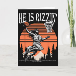 He Is Rizzin Funny Jesus Sketll Easter Christian M Card