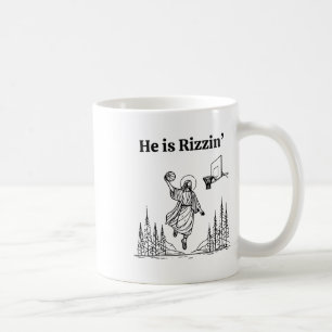 He Is Rizzin Funny Sketll Retro Christian Religiou Coffee Mug
