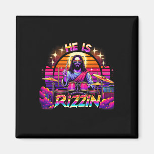He Is Rizzin' Happy Easter Day Funny Christian Nd  Magnet