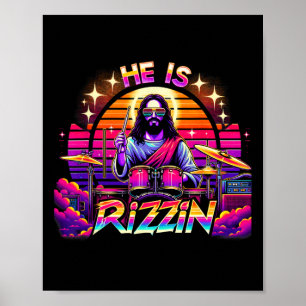 He Is Rizzin' Happy Easter Day Funny Christian Nd  Poster