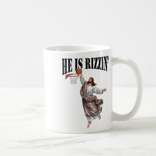 He Is Rizzin Jesus Basketball Christian Easter Jes Coffee Mug
