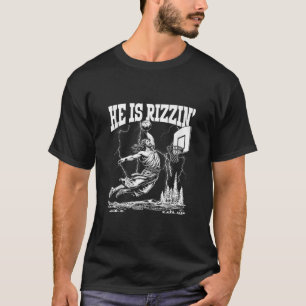 He Is Rizzin Jesus Basketball Meme Easter Day Funn T-Shirt
