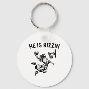 He Is Rizzin Jesus Bysketbyll Christian Religious  Key Ring