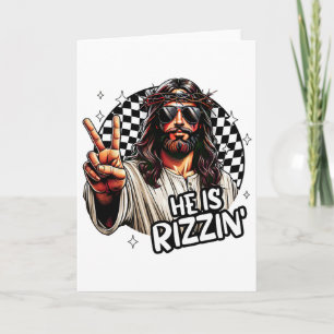 He Is Rizzin' Jesus Christian Happy Easter Hunt Eg Card