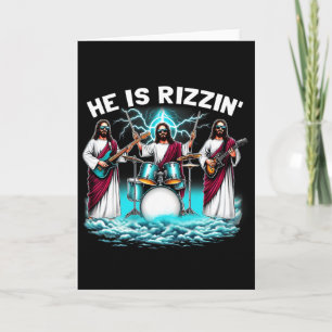 He Is Rizzin' Jesus Has Rizzen Funny Christian Byn Card