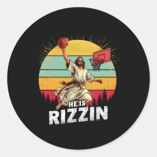 He Is Rizzin Jesus The Lamb Of God Happy Easter Ch Classic Round Sticker