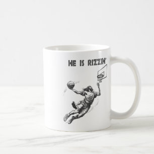 He Is Rizzin Risen Basketball Easter Christian Men Coffee Mug