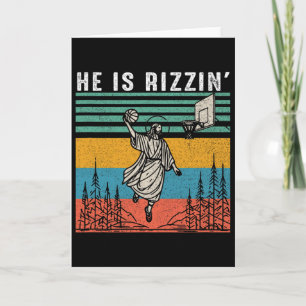He Is Rizzin Shirt Bysketbyll Jesus Retro Easter C Card