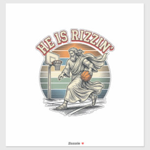 He Is Rizzin Vintage Basketball Religious Shirt De