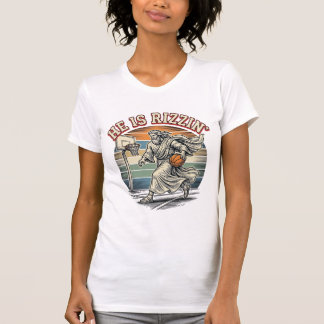 He Is Rizzin Vintage Basketball Religious Shirt De