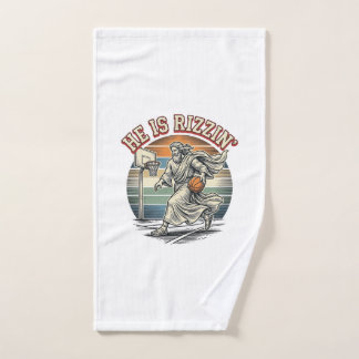 He Is Rizzin Vintage Basketball Religious Shirt De Hand Towel