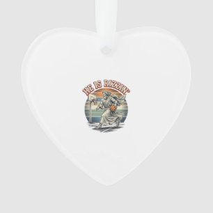 He Is Rizzin Vintage Basketball Religious Shirt De Ornament