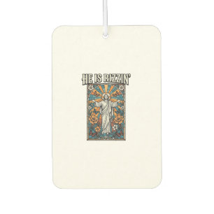 He Is Rizzin Vintage Easter Stained Glass Shirt De Car Air Freshener