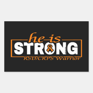 HE IS STRONG...RSD/CRPS RECTANGULAR STICKER