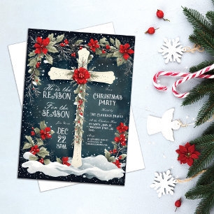 He is the Reason for the Season Cross Christmas Invitation