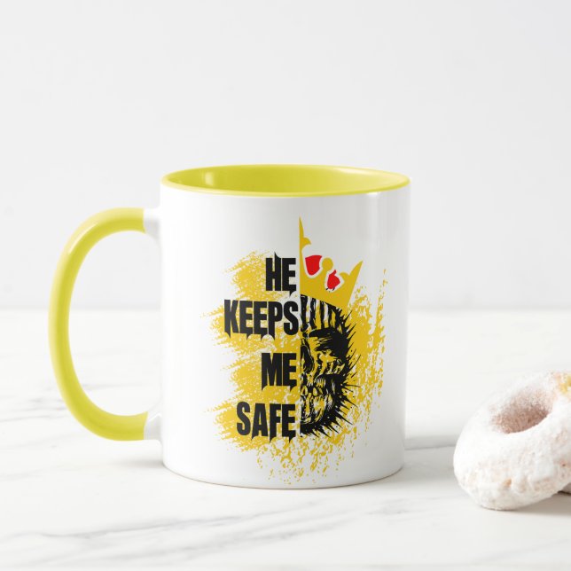 He Keeps Me Safe | Anniversary | Couple  Mug (With Donut)