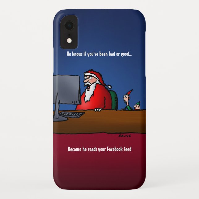 He Knows If You've Been Bad Funny Santa Case-Mate iPhone Case (Back)