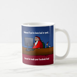 He Knows If You've Been Bad Funny Santa Coffee Mug